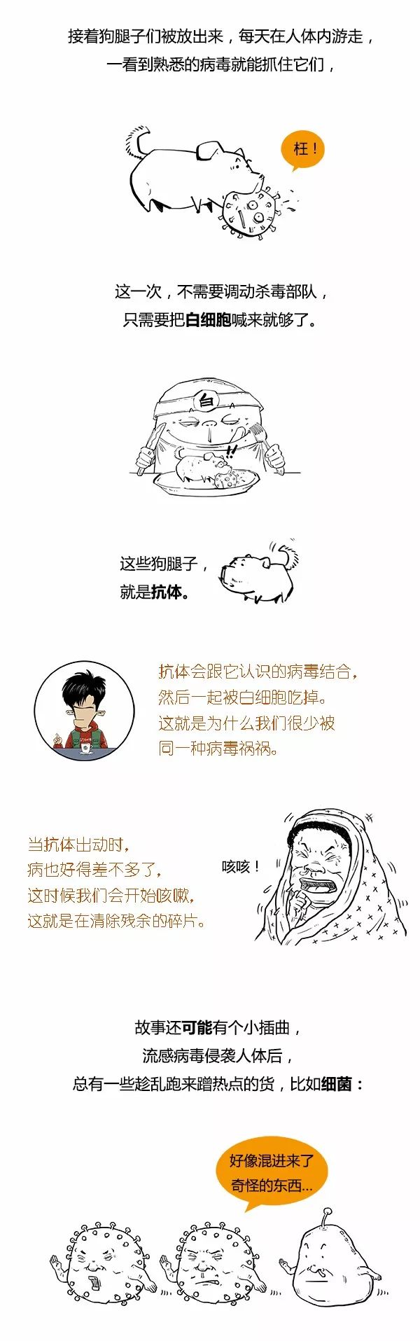 漫画科普 | 感冒必须区别对待，一图教你区分流感和普通感冒